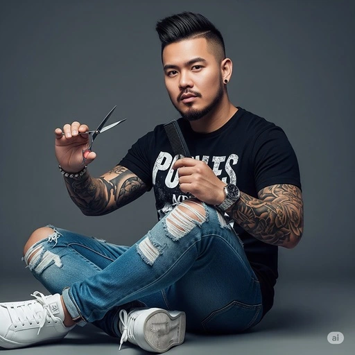 Barbero profesional especializado en cortes urbanos